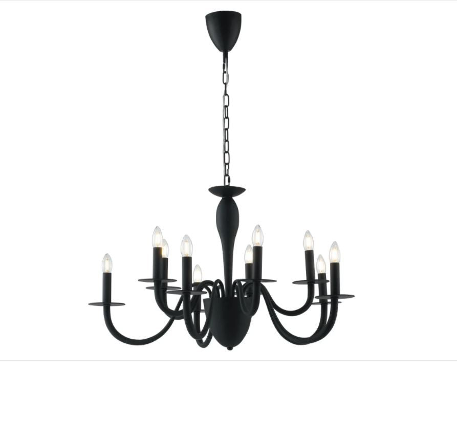 Sospensione 10 luci in metallo nero o bianco-oro 10XE14 non incl. ARMSTRONG Sospensione 10 luci in metallo nero o bianco-oro 10XE14 non incl. ARMSTRONG